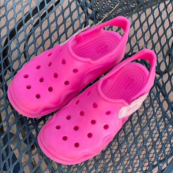 Crocs Unisex-Child Swiftwater Wave Sandals Sport Sandal Kids Junior Size 2 Pink - Picture 2 of 16